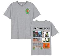 WEISSYO T-Shirt per Uomo Magliette Estive Girocollo Hip-Hop Maniche Corte Unisex Puro Cotone retrò Top Rapper Alvaro Diaz 2D Stampa in Cotone Magliette-Grey||m