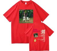 WEISSYO T-Shirt per Uomo Magliette Unisex Puro Cotone retrò Top Bad Cantante 2D Stampato Bunny Stampa in Cotone Magliette Estive Girocollo Hip-Hop Maniche Corte-Red||x_l