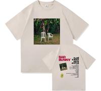 WEISSYO T-Shirt per Uomo Magliette Unisex Puro Cotone retrò Top Bad Cantante 2D Stampato Bunny Stampa in Cotone Magliette Estive Girocollo Hip-Hop Maniche Corte-Khaki||x_s