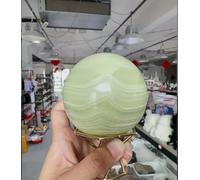 WEISUANSZ Decorazione Per La Casa Con Sfera Di Quarzo Verde Giada Verde Naturale,Sfera In Onxy,250-300 G