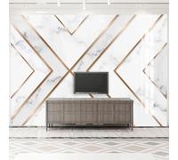 WEITAOSM Carta da parati creativa con motivo geometrico in oro 3D, sfondo in marmo per soggiorno, TV, decorazione per la casa (PVC autoadesivo)