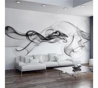 WEITAOSM Moderno murale 3D stereoscopico in bianco e nero con fumo astratto, per ufficio, studio, soggiorno, divano (PVC autoadesivo)