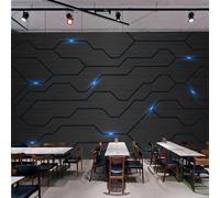 WEITAOSM Tecnologia moderna, senso della moda, diagramma del circuito nero, murale ristorante KTV, murale soggiorno camera da letto, poster artistico (PVC autoadesivo)