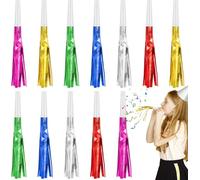 WEITAPYT 12 PCS Trombette Festa Compleanno, 6 Colori Fischietto Bambini, Partito Trombette Fischietto, Carnevale Trombettes, Adatto per Compleanni di Bambini, Matrimoni, Feste di Capodanno E Natale