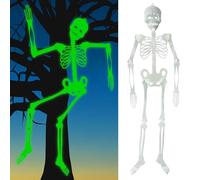 WEITAPYT Halloween Scheletro Fluorescente, 2pcs Scheletro Luminosi Fluorescenti, Scheletri Luminoso, da Appendere, per Halloween, Feste a Tema, Decorazioni da Giardino (90 Cm e 32 Cm)