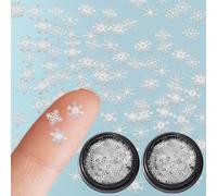 WEITAPYT Mini Fiocchi di Neve in Metallo, 300pcs Piccolo Fiocchi di Neve Decorazione di Natalizia, 0,2 Pollici, Piccolo Decorazioni Natalizie, Decorazioni Fai da Te per Feste Invernali