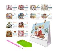 weiting Calendario 'Arte e Gemme 2026,Calendario Mensile Kit Pittura Con Gemme - Articoli per Ufficio per Scuola Casa Viaggio Ringraziamento | Per Feste in Classe e Decorazioni