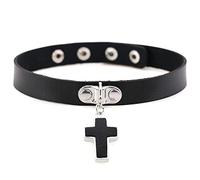 WEITING Collana girocollo gotica a croce nera da donna Punk rock Goth girocollo alla moda chocker collare per le donne gioielli alla moda-nero