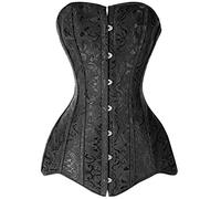 WEITING Corsetti sexy da donna bustiers Top gotico overbust corsetto bustier lungo busto in acciaio ossa dimagranti corpo shapewear taglie forti nero, XXL