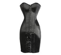 WEITING Corsetto sexy da donna con bustier top gotico dimagrante corsetto lungo busto in acciaio ossa overbust curva shaper body shapewear taglie forti nero, XL