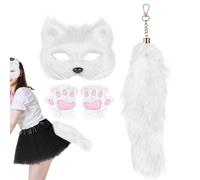 WEITING Costume Da Animale Per Donne Adulte - Costume Gioco Di Ruolo | Accessorio Gioco Di Ruolo Guanti Zampe Maschera Coda Per Halloween Cosplay Maschere