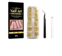 weiting Cristalli e Strass per Unghie - Gemme 3D Fai da Te con Penna a Pinzetta,Decorazioni Unghie in Oro Kit Manicure,Per Donne Ragazze French Tip Acrilico Compleanno Natale Matrimonio Festa Palco