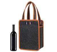 weiting Custodia per bottiglia di vino, borsa per vino, Borsa per il trasporto di bottiglie di vino in feltro, Portabottiglie di vino dal design con maniglia per barbecue, campeggio, viaggi, picnic