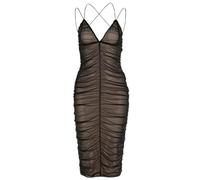 WEITING Elegante Abito Midi Senza Schienale con Cinturino per Spaghetti Moda Donna Nero Senza Maniche Aderente Abiti Lunghi Sexy Vestido-Nero,M