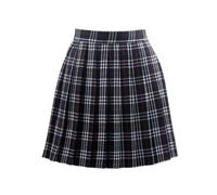 WEITING Gonna a Pieghe Stile College Primaverile, Gonna Corta Estiva Snellente Nera a Vita Alta da Donna - Scozzese Blu Scuro - S