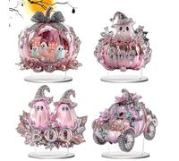 weiting Halloween Decorazioni Da Tavolo | 4 Pezzi 2D Acrilico Auto Fantasma - Ornamento Artistico - Per Centrotavola Sala Da Pranzo Casa Soggiorno Scrivania Camera Da Posto Di Lavoro