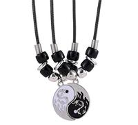 WEITING Juego de 2 collares Vintage Dragon Pairing colgante amistad Tai Chi colgante y collare regalo de cumpleaños-2, Zinco