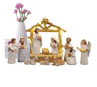 WEITING Kit Presepe Per Interni - Presepe Resina Natale Statuine,Per Feste Natalizie,Decorazioni per Cameretta Salotto Mensola