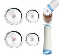 WEITING Kit sottovuoto Mason Jar | Barattoli di muratore con pompa a vuoto manuale - Barattolo per kit sottovuoto per barattoli sottovuoto per alimenti Risparmia con coperchio