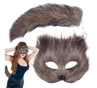WEITING Mascherata per cosplay di animali, mascherata per animali e set di code - Kit costume cosplay per ragazza | Costume da animale per giochi di ruolo per carnevale femminile