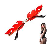 WEITING Occhiali da Sole con Fiamma di Fuoco,Occhiali da Sole da Donna Senza Montatura | Regalo alla Moda con Paralume alla Moda per Amici, Bambini, Famiglia, per Le Donne Articoli per Feste Puntelli