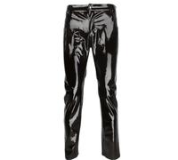 WEITING Pantaloni da Uomo in Lattice Lucido Pantaloni in Pelle PVC Moto Discoteca Spettacolo teatrale Leggings Effetto Bagnato Casual Streetwear Pantalon-Nero-M
