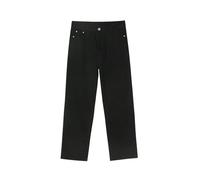 WEITING Pantaloni Slim da Uomo in Jeans Semplice Basic Bianco e Nero-Nero-L