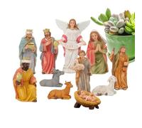 WEITING Presepe - Decorazioni Natalizie Religiose Statue Di Gesù Bambino Mangiatoia | Statuine Presepe Cristiano Familiare In Miniatura - Per Interni Esterni Camera Soggiorno Tavolo Mensola Ufficio