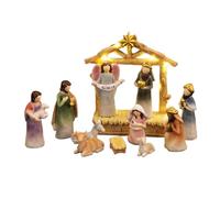 WEITING Presepe Natale | Set Presepe con Figure di Gesù per Tavolo,12 Pezzi Decorazioni Natalizie Religiose per Decorazione Casa Scrivania Scuola Libreria Festa Chiesa