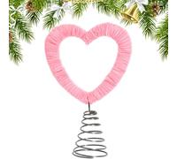 weiting Punta Per Albero Di Natale A Forma Di Cuore | Punta A Cuore Con Filo Flessibile Per Albero | Accessorio Decorativo In Velluto Per Arredamento Casa, Tavolo Matrimonio, Parete