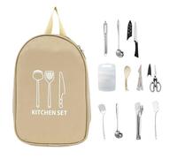 weiting Set Utensili da Cucina per Campeggio,Set di Pentolame da Cucina da Campeggio - Attrezzatura Portatile per Uomini Donne Escursionismo Trekking BBQ Picnic Zaino in Spalla