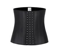WEITING Taglia XXS-6XL Donna Latex 25 Steel Boned Waist Trainer Cincher Firm Compression Shapewear Corsetto Nude Black-Black -XXS
