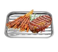 weiting Vassoio da barbecue per barbecue, griglia per esterni, griglia rettangolare, griglia per barbecue per verdure - bistecchiera in metallo per esterni, accessorio per barbecue per carne e verdure