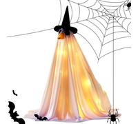 weiting Vestito Fantasma Per Oche Da Portico Illuminato 58 Cm, Vestiti Festivi per Oche da Portico, Costume Decorativo per Statue da Giardino Collezionisti Appassionati di Cortile Terrazza