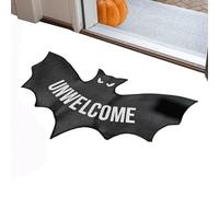 WEITING Zerbino Halloween Benvenuto - Tappetino Da Porta Con Pipistrelli Per Feste - Zerbino Gotico Decorazioni Halloween per Cucina Portico Camera da Letto Appartamento Interno Esterno