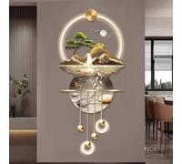 WEITINGKKK decorazioni a parete 3D, Scultura da parete illuminata a LED 3D con ciondolo a sfera in metallo multicolore(A)