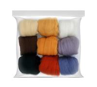 WEITINGKKK di Lana, Lana Roving da 90 g for infeltrimento ad ago Asciutto e Bagnato, Confezione da 9 Colori Multicolore, 19 Micron