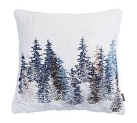 WEITINGKKK Fodere per cuscini, Copricuscini imbottiti con ricamo a fiocco di neve blu e bianco, 45x45 cm, 18x18 pollici, for la casa(Blue,45 x 45 cm (Pack of 1))