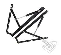 WEITINGKKK Kit di sollevamento di archiviazione, 2 pezzi cerniera a molla resistenza a molla cerniera a molla triangolare design divano pieghevole letto pieghevole(Black,1100mm)