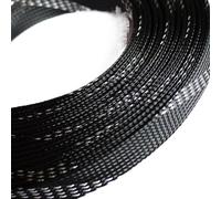 WEITINGKKK Manicotto per la gestione dei cavi, Guaina for la gestione dei cavi intrecciata espandibile 1M Multicolore 2-40mm(Black Sliver,30mm x 1meter)