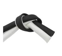 WEITINGKKK Manicotto per la gestione dei cavi, Guaina for la gestione dei cavi multicolore 1-40 mm in fibra di vetro intrecciata 600 gradi Celsius(Black,ID 4mm)