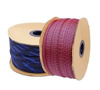 WEITINGKKK Manicotto per la gestione dei cavi, Guaina intrecciata for la gestione dei cavi multicolore 4-14 mm x 5-10 m(Blue Gold Silk,10MM-5M)