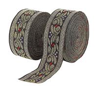 WEITINGKKK Nastro jacquard di rifinitura, Passamaneria in nastro jacquard for cucire tessuti decorativi - Nero, 1,3 pollici x 7,6 iarde