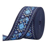 WEITINGKKK Nastro jacquard di rifinitura, Passamanerie vintage in jacquard for cucire, decorative, multicolore, 38 mm, confezione da 6 (5 iarde ciascuna)(Royal Blue)