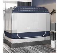 WEITINGKKK Nastro jacquard di rifinitura, Zanzariera a scomparsa for letto, da campeggio, con doppia porta e cerniera, multicolore, 1,2-1,8x2,0 m(D,1.5 * 2.0M)