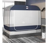 WEITINGKKK Nastro jacquard di rifinitura, Zanzariera a scomparsa for letto, da campeggio, con doppia porta e cerniera, multicolore, 1,2-1,8x2,0 m(E,1.8 * 2.0M)