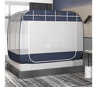 WEITINGKKK Nastro jacquard di rifinitura, Zanzariera a scomparsa for letto, da campeggio, con doppia porta e cerniera, multicolore, 1,2-1,8x2,0 m(A,1.8 * 2.0M)
