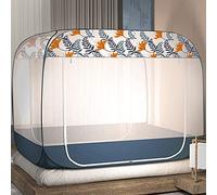 WEITINGKKK Nastro jacquard di rifinitura, Zanzariera a scomparsa for letto, da campeggio, con doppia porta e cerniera, multicolore, 1,2-1,8x2,0 m(C,1.2 * 2.0M)
