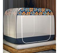 WEITINGKKK Nastro jacquard di rifinitura, Zanzariera a scomparsa for letto, da campeggio, con doppia porta e cerniera, multicolore, 1,2-1,8x2,0 m(B,1.2 * 2.0M)