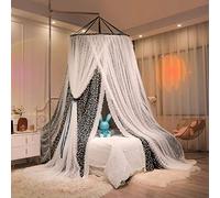 WEITINGKKK Nastro jacquard di rifinitura, Zanzariera for letto a baldacchino, tenda a cupola, ombreggiante, for pavimento e soffitto, doppia o singola, multicolore(H,Flood tent+curtain)